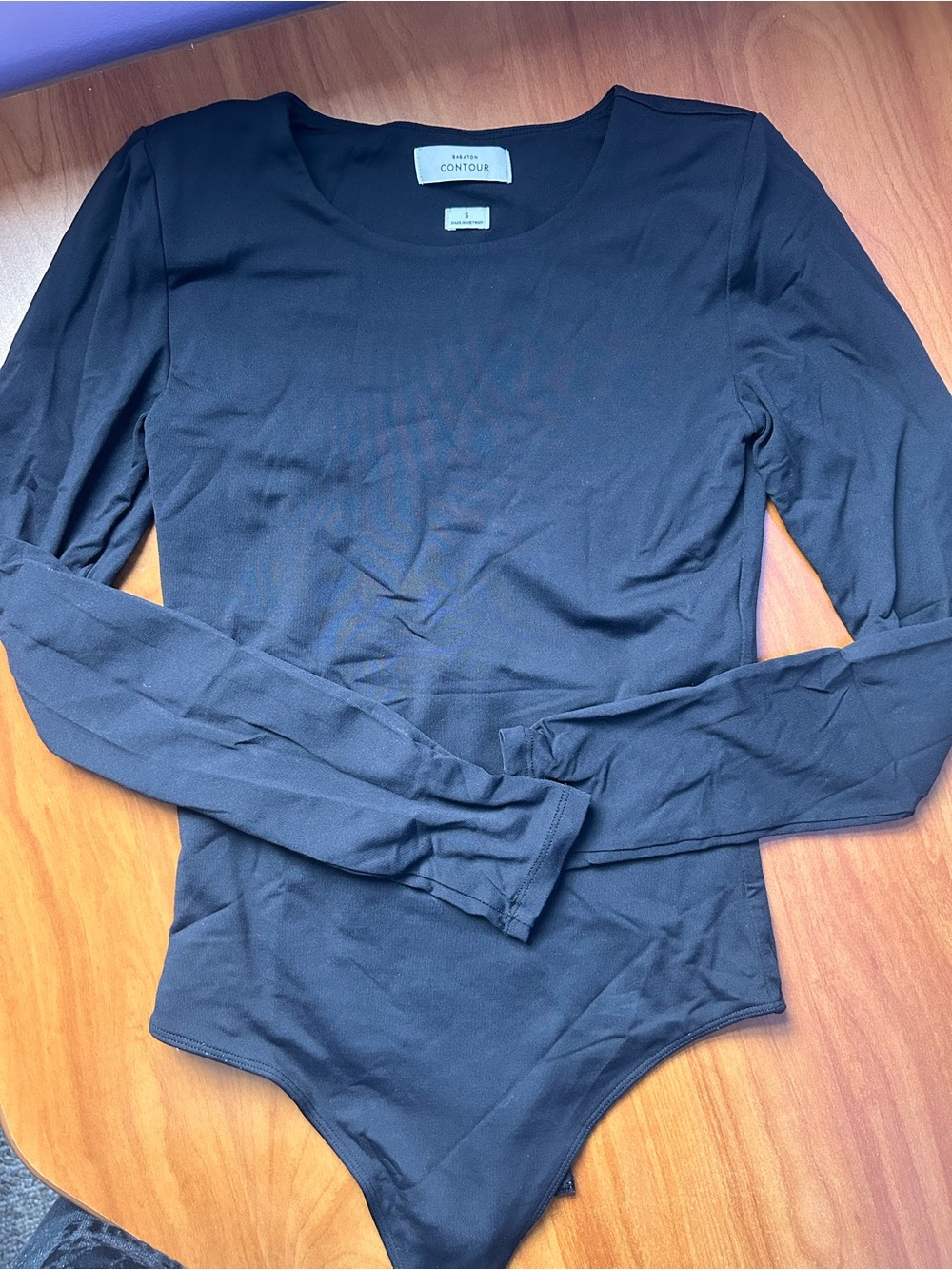 Aritzia Original Contour Bodysuit Crew Small Black - Picture 2 of 7